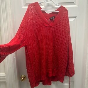 3X Red Knit sweater- See through Love and Legend Brand